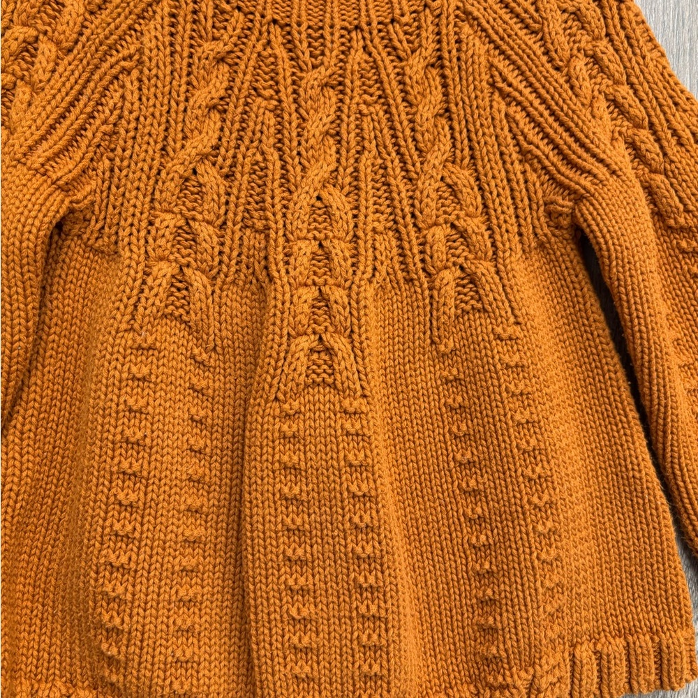 Garnet Hill Kids Goldenrod 100% Pima Cotton Sweater Sz S - Picture 3 of 9